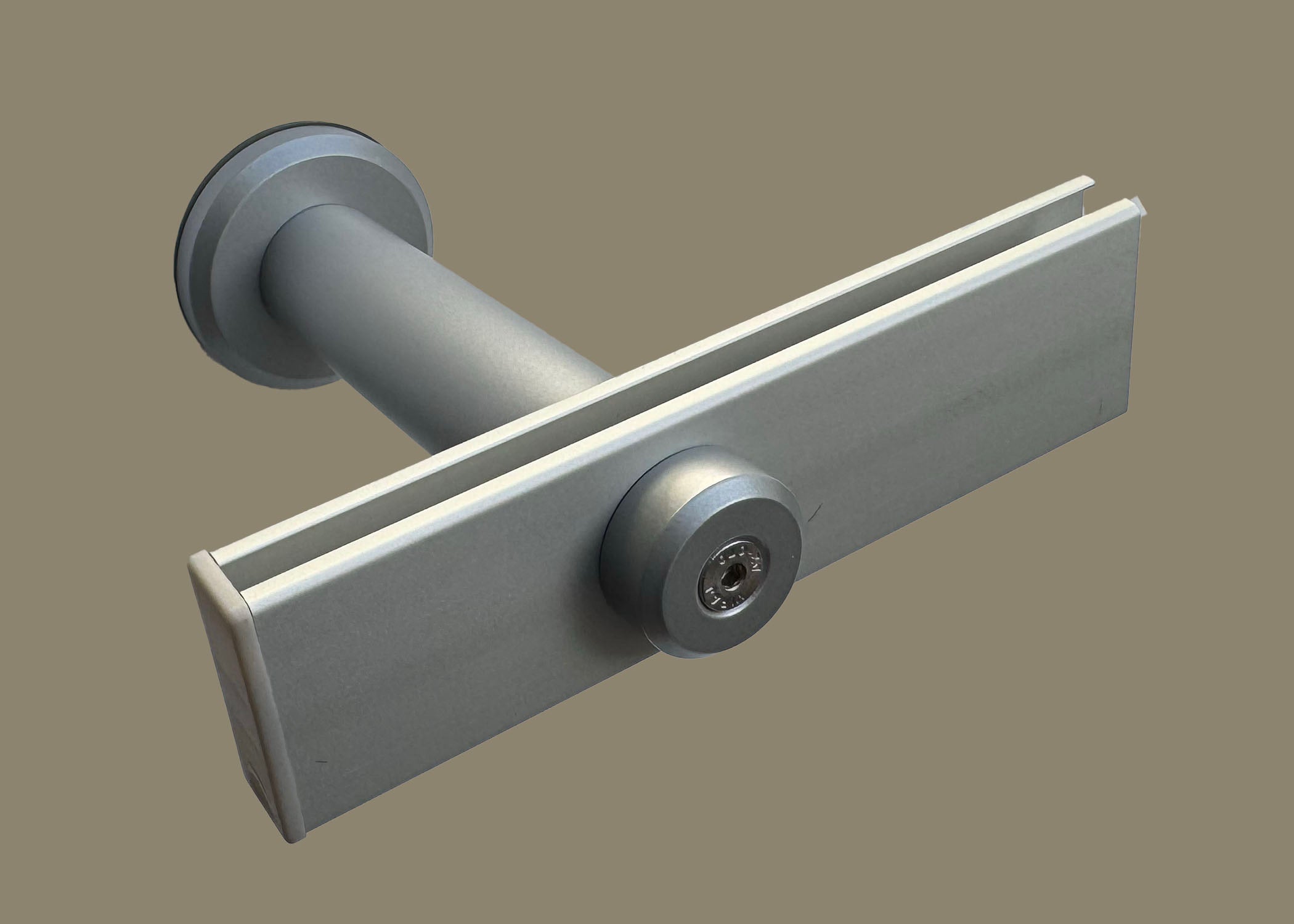 Modularer Befestigungshalter inkl. Vorhangschiene Pulverbeschichtet Silber